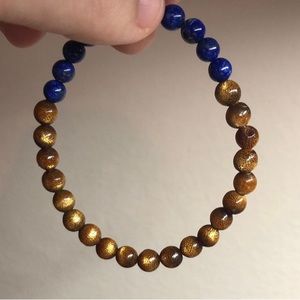 Bracelet lapis lazuli and golden coral